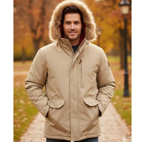 Vtg 70s 80s Woolrich Artic Parker Hooded Coyote Fur Trim Wool Lined Jacket M/L - Picture 1 of 9